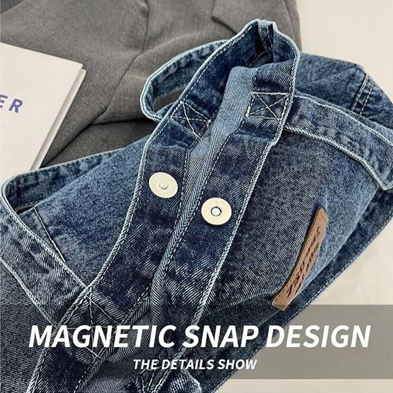 Designer-Handtasche aus Denim, luxuriöse Designer-Tragetasche, modische Clutch-Taschen, einfarbige, schlichte Damen-Handtaschen für den täglichen Gebrauch, 202 – Detail 10