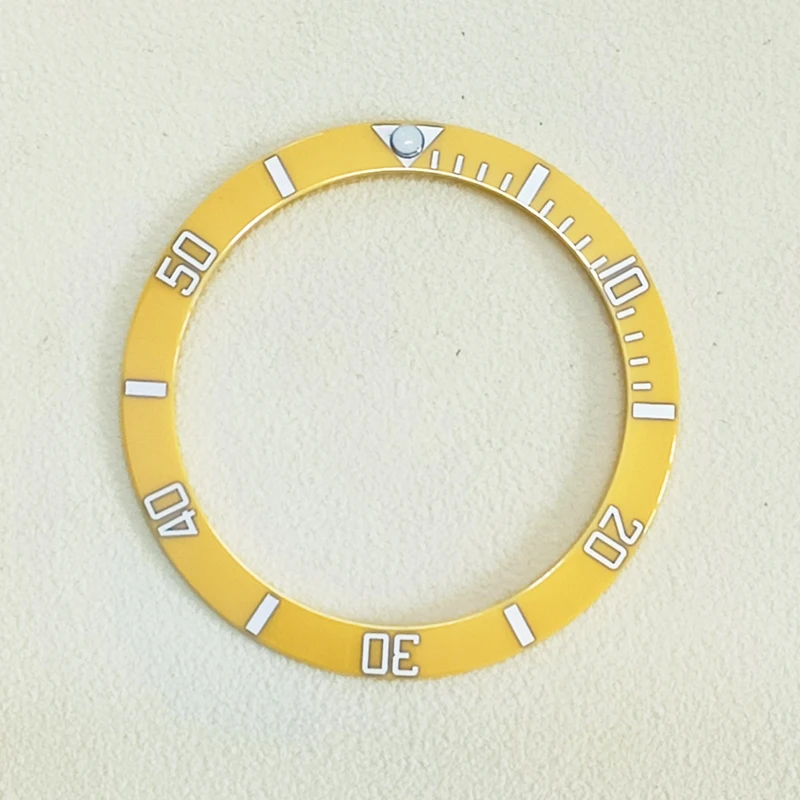 Yellow/White/Blue/Red 38mm Watch Bezel Ceramic Beveled Edge Watch Insert Ring Fit 40mm Mens Watch Case Modified Part Accessories