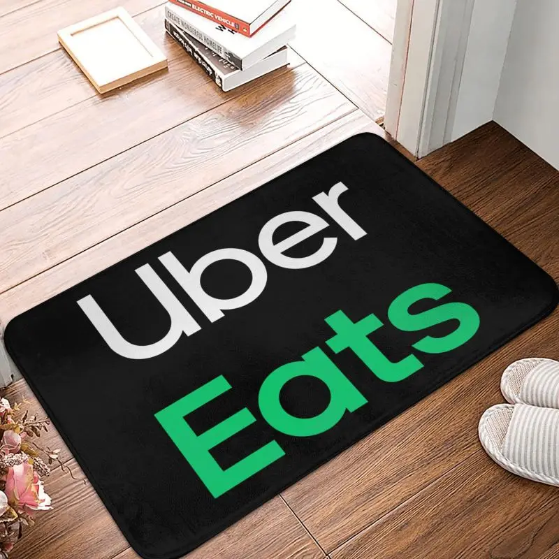 Uber Eats Driver Logo Front Door Mat Anti-Slip Outdoor Quick Dry Doormat Floor Bathroom Entrance Rug Carpet