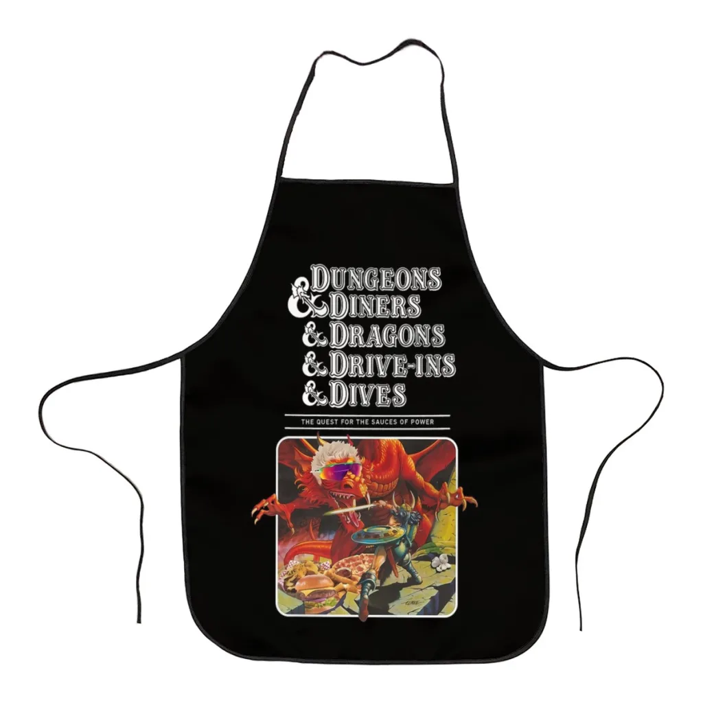 

Dungeons & Diners & Dragons & Drive-ins & Dives Kitchen Aprons for Women Household Cleaning Apron