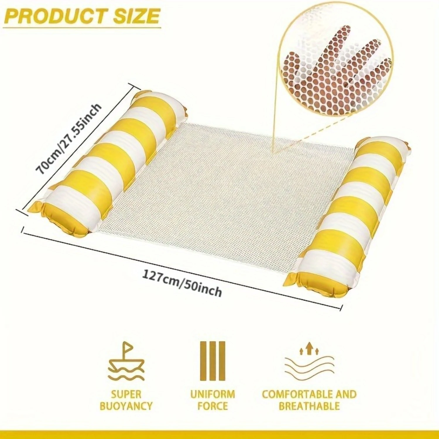 1pc Portable 4-in-1 Floating Mat, Floating Bed, Water Mat & Pool Float Bed, Multifunctional Lounge Chair with Floating Design, P