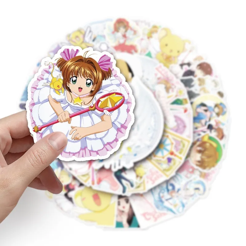 50pcs Card Captor Sakura Anime Cartoon Graffiti Girl Water Cup Notebook Luggage Desktop Stationery Skateboard Decoration Sticker