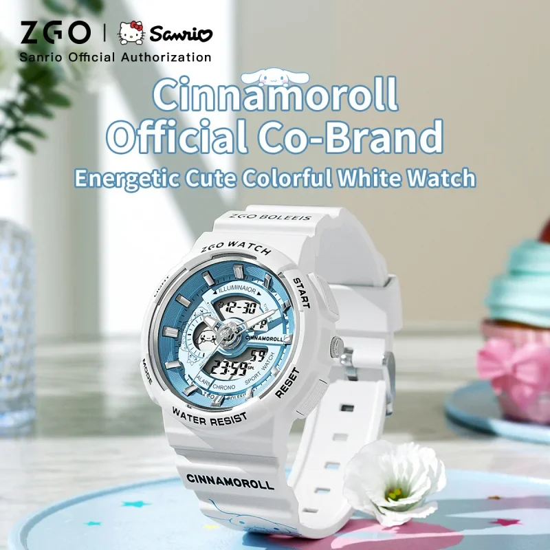 ZGO × Sanurgente Cinnamoroll Women's Watch with Whip Design Large Dial Sport Water Resistant 8573