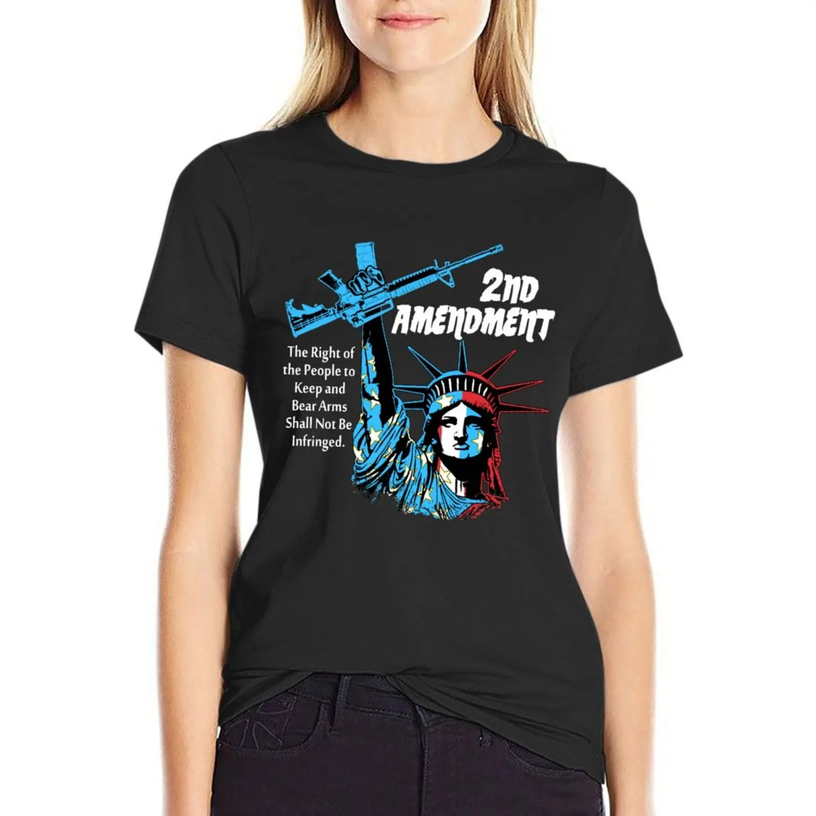 2nd Amendment - Liberty T-Shirt aesthetic clothes vintage clothes oversized Female clothing summer blouses woman 2024