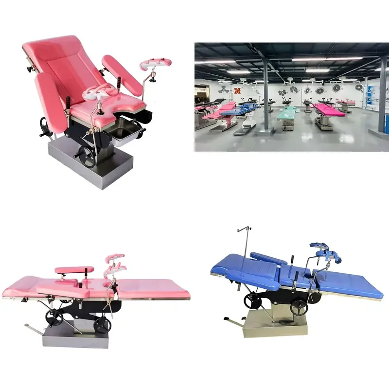 All Stainless Steel Manual Maternity Delivery Bed Hydraulic Gynecological Surgery Examination Bed