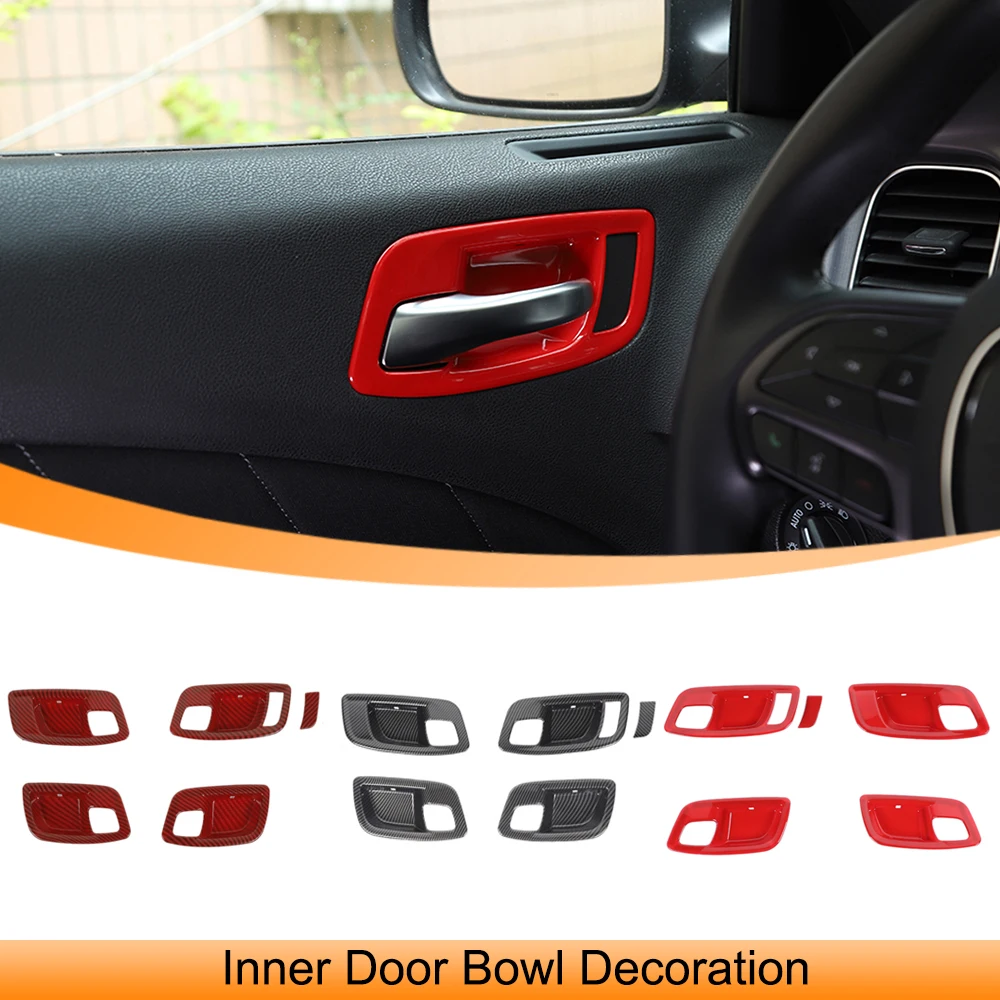 

Car Inner Door Handle Bowl Decoration Cover Trim Stickers for Dodge Charger/Chrysler 300C 2011-2022 2023 Interior Accessories