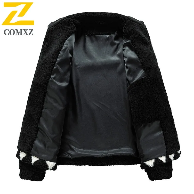 سترة صوف رجالية من COMXZ ماركة كورية عصرية خفيفة الوزن فضفاضة لرحلة الثلج سترة شتوية للمشي اليومي معطف ببطانة عالية الجودة #4