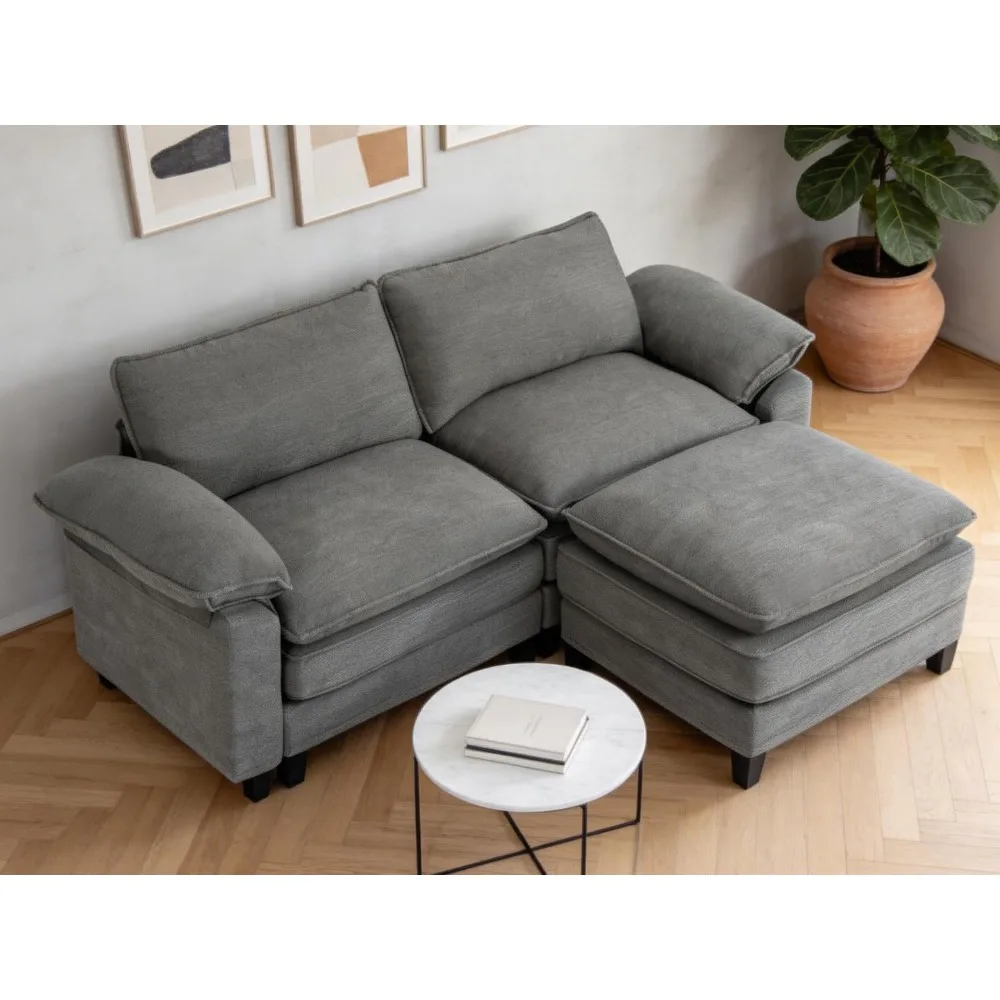 

79.6" Modular Sectional Sofa, L Shaped Chenille Cloud Couch for Living Room, Fully Washable Covers, Double-Layer, Customized