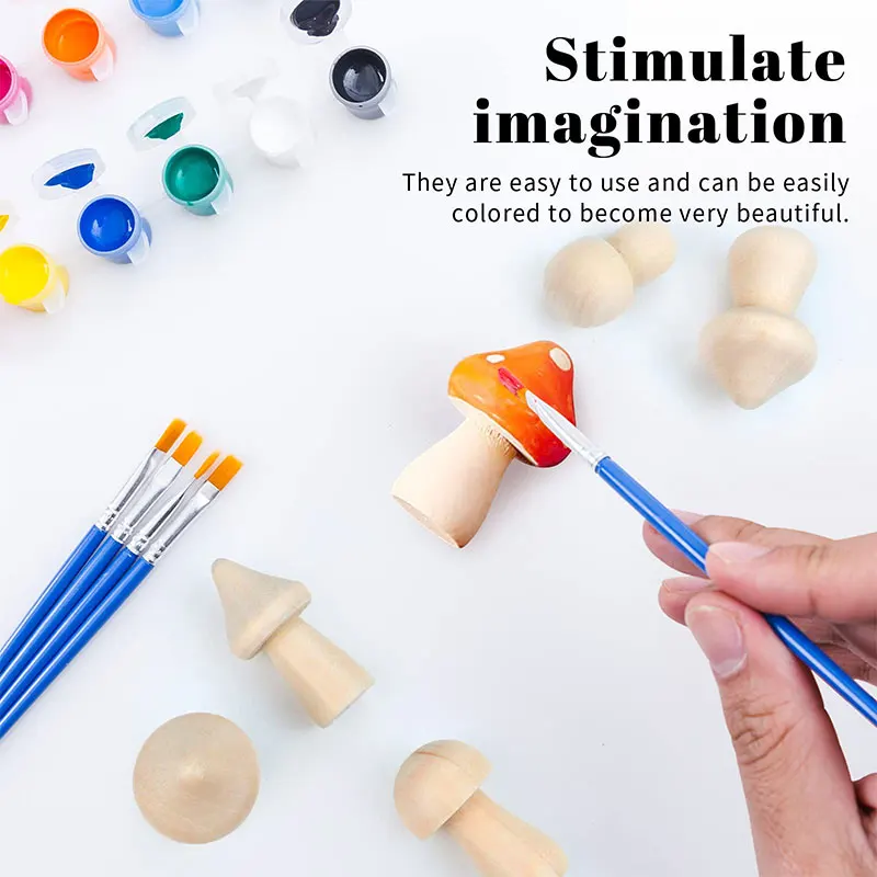 5 قطعة فطر خشبي صغير غير مكتمل التماثيل الفطر الطبيعي DIY بها بنفسك الحرف الفنية مشاريع الطلاء اللون مكتب منزلي الحلي #6