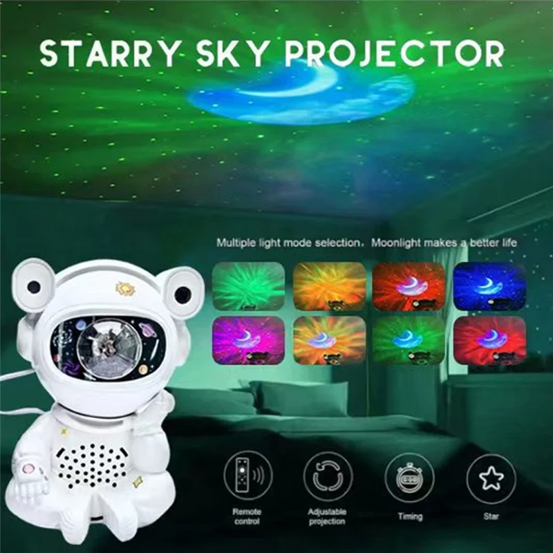 

A26F-Astronaut Galaxy проектор с дистанционным звездным ночником, лунная лампа для декора спальни, светодиодная лампа туманности для детей, идеальный подарок