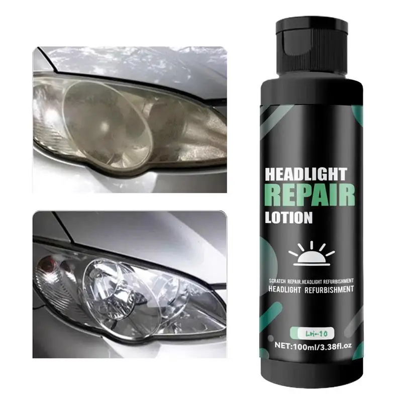 Powerful Headlight Scratch Restoring Repair Fluid 100ml Auto Headlight Restoring Compound for Removes Oxidized Layer Yellowing