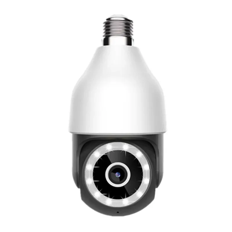 5G Wifi 4MP E27 Bulb Surveillance Camera Outdoor 4X Digital Zoom AI Human Detect Full Color Night Vision IP65 Waterproof