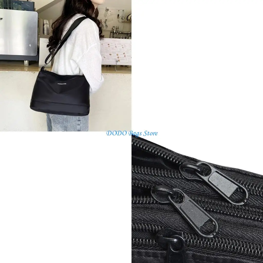 

Splashproof Nylon Crossbody Purse Multi Functional Design Large Capacity Practical Fabric Shoulder Bags