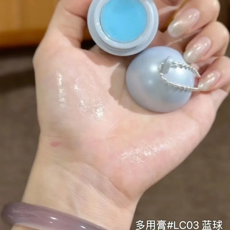 Joocyee ضوء الماء ملمع الشفاه أحمر الخدود متعدد الأغراض كريم أحمر الشفاه الخد قلادة صغيرة Bowknot مرآة اليد قلادة