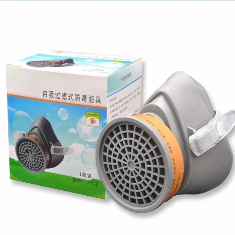 New Gas Dust Mask Chemical Gas Respirator Face Mask Carbon Filtering Cartridge For Spraying Painting Industrial Work Safety