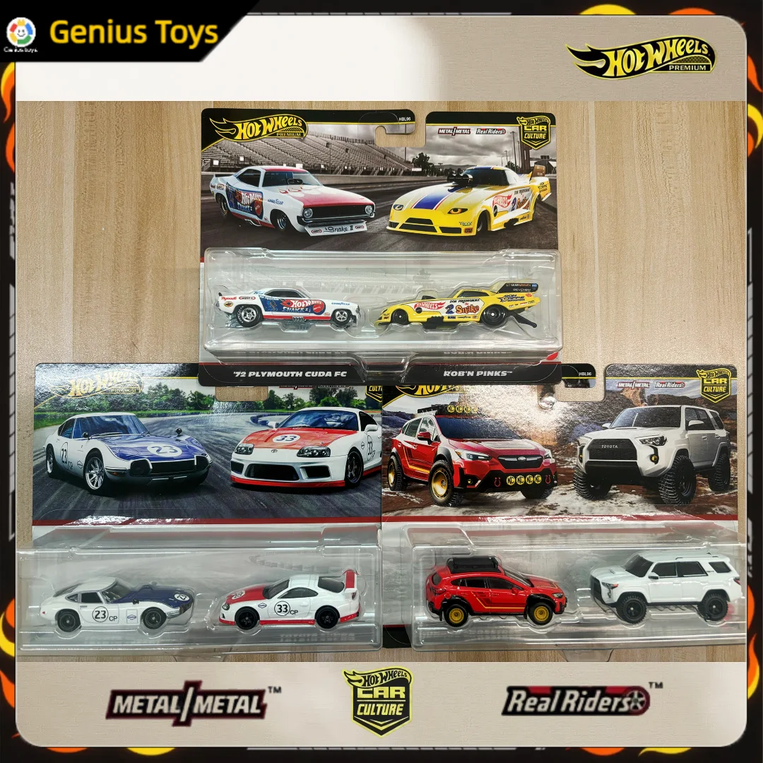 

Hot Wheels Premium Diecast Car Models 2-Packs Set Toyota Subaru Plymouth Rob'N Pinks 1:64 Scale Car Culture Collectible Vehicles