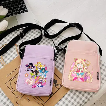 美少女戰士單肩包卡通手機收納袋口袋斜挎方形包女孩女士戶外旅行便攜包禮物 8 最佳銷售 美少女戰士週邊商品 - №3
