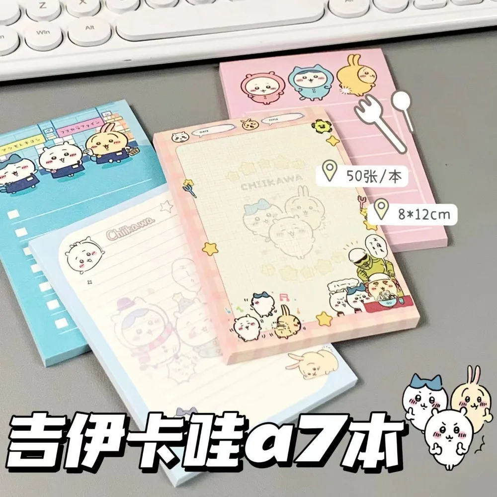 4PCS/set Chiikawa A7 Tearable Note Pad Non Adhesive Memo Book Portable Stationery Students Writing Small Notebook Study Office view 3