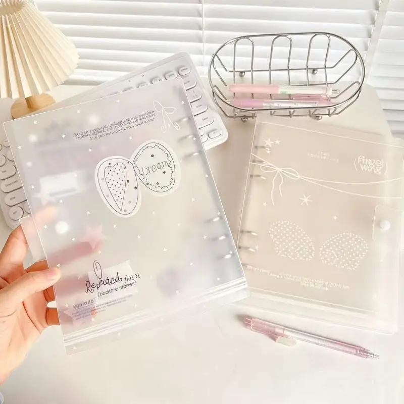 1/10Pcs Loose-Leaf Binder Organization Ins Style Ring Binder Notebook Scrub PP Inner Core Cover Note Book Journal Planner Office view 5