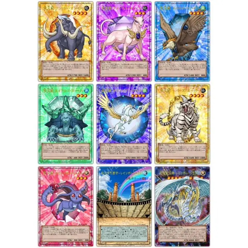 Yu-Gi-Oh flash card Advanced Crystal Beast Rainbow Dragon DIY QCSER 25th anniversary imprint Action Toy Figures Game Collection