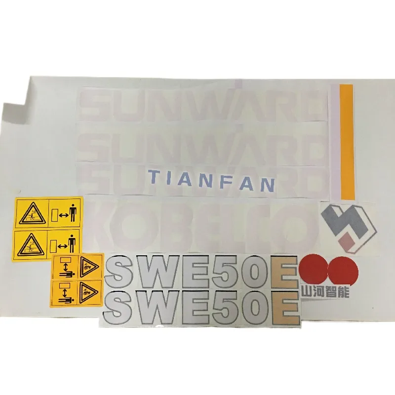 Untuk Sunward Swe ekskavator, 50/60/75/80/90/150/200/230 Semua stiker Label kendaraan aksesoris ekskavator N9