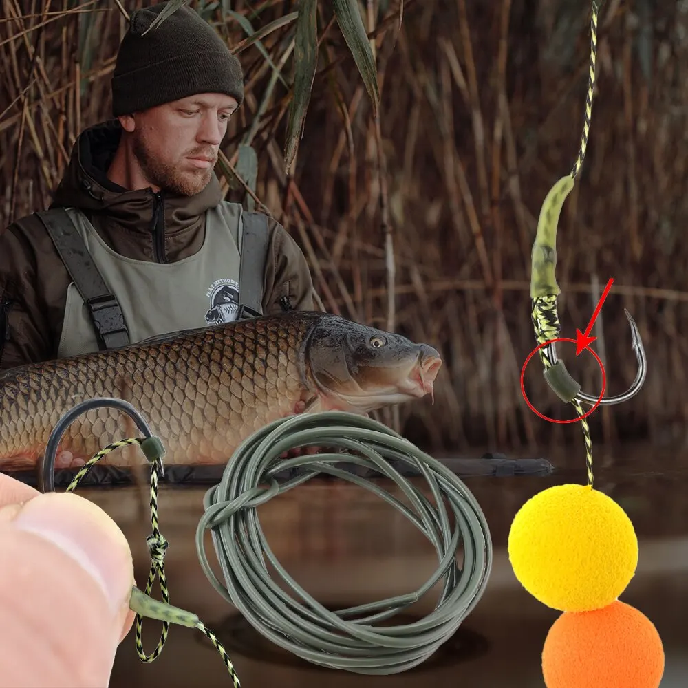 Carp Fishing Silicone Tube For Hooks and Rigs Safety Lead-clip System Size 0.5x1.8mm 0.8x1.9mm 3 Meters image 3