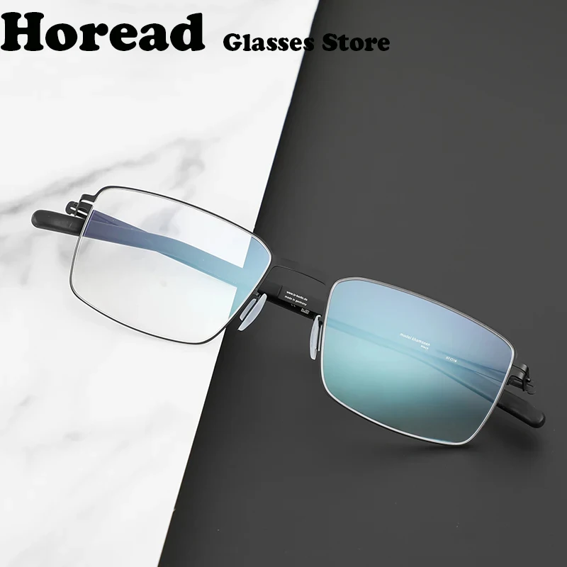 Germany Brand Men Screwless Square Ultralight Glasses Frame Designer Ultralight Arcus Eyeglasses Thin Rim Handmade Spectacles