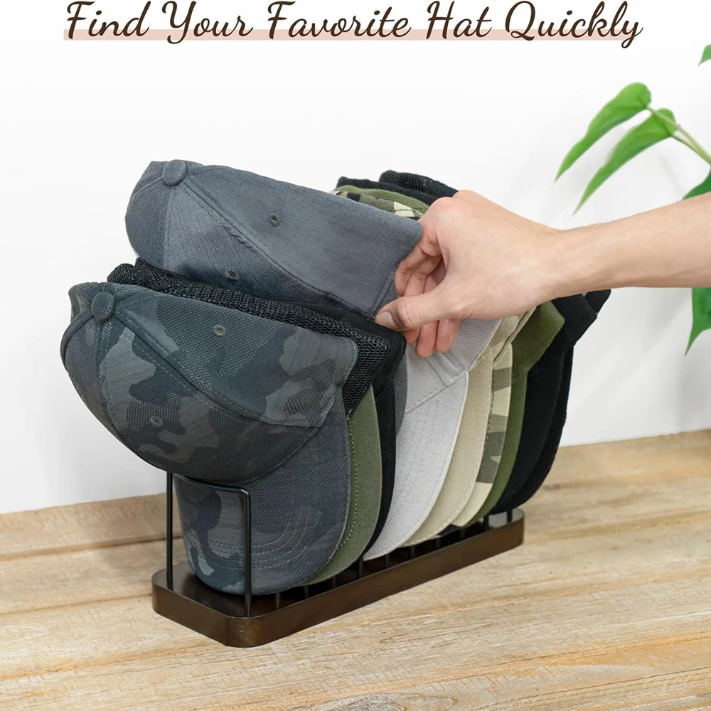 Picture 5: Hat Holder Baseball Cap Racks Stackable Hat Organizer Stand for Baseball Caps Display and Organizer Store Display Wooden Durable
