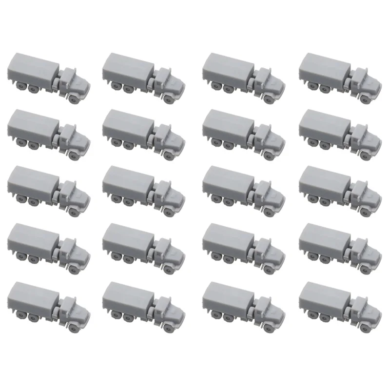 20PCS 1/700 Scale Model Truck Ukraine KrAZ-6322 Military Vehicle Semitrailer Tractor Length 13mm for DIY Display Fans Collection