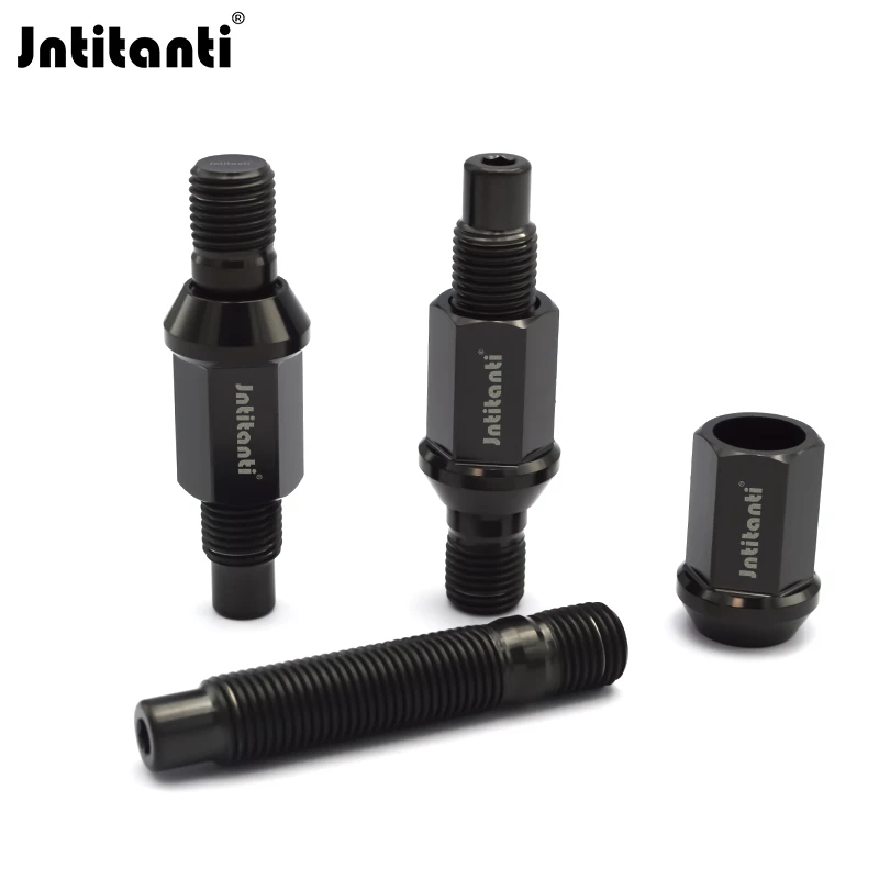 

Jntitanti Gr.5 Титановая шпилька Ti-6Al-4V Преобразование колесных штифтов M12x1,25 мм Колесные болты с коническим сиденьем Gr.5 Титановая гайка с наконечником