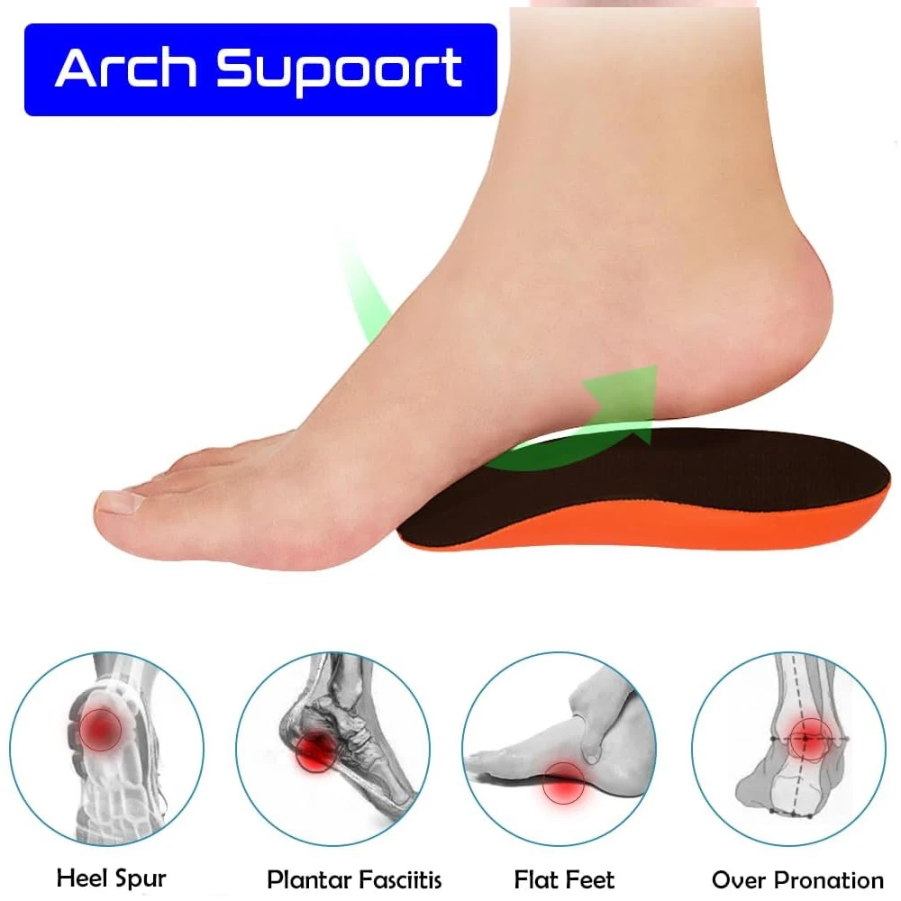 Plantar Fasciitis Half Insoles for Shoes Man Woman Flatfoot Arch Support Orthopedic Insole Sport Shock Absorption Shoe Insert