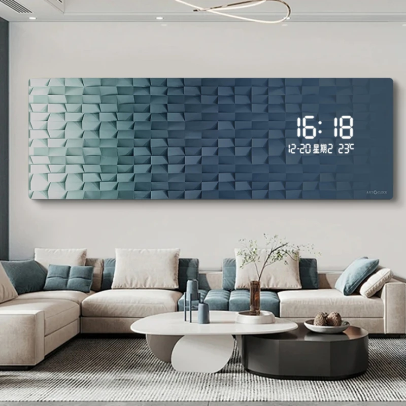 Nordic Style Digital Clock Wall Art Aesthetic Unique Luminous Modern Digital Clock Living Room Orologio Da Parete Home Decor