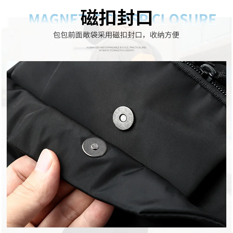 Men's Shoulder Bag Waterproof Chest Commuter Crossbody Bag with Leisure Satchel Multi-Pockets Sling Bag for Male