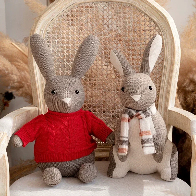 Decorative Door Stops for Home and Office, Rabbit Weighted Interior Doorstop Fabric Stuffed Bunny Floor Decorative Oranment