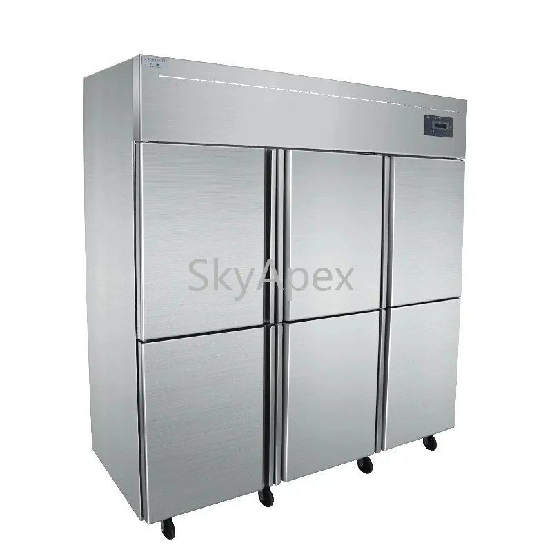 Wholesale High Quality 6 Door Stainless Steel  Energy  Saving Commercial  Household Fridge Freezer For Hotels Restaurant Kitchen