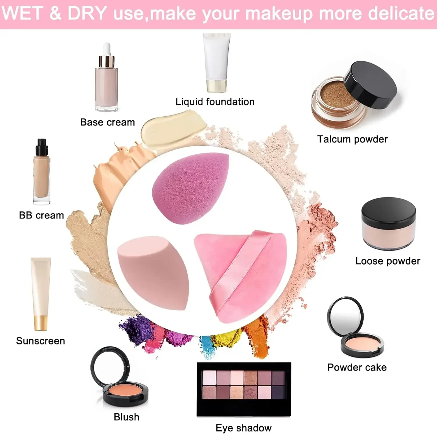 14 pezzi set di spugne per trucco spugne di bellezza frullatore triangel soffio di polvere mini spugne per trucco per fondotinta liquido correttore crema