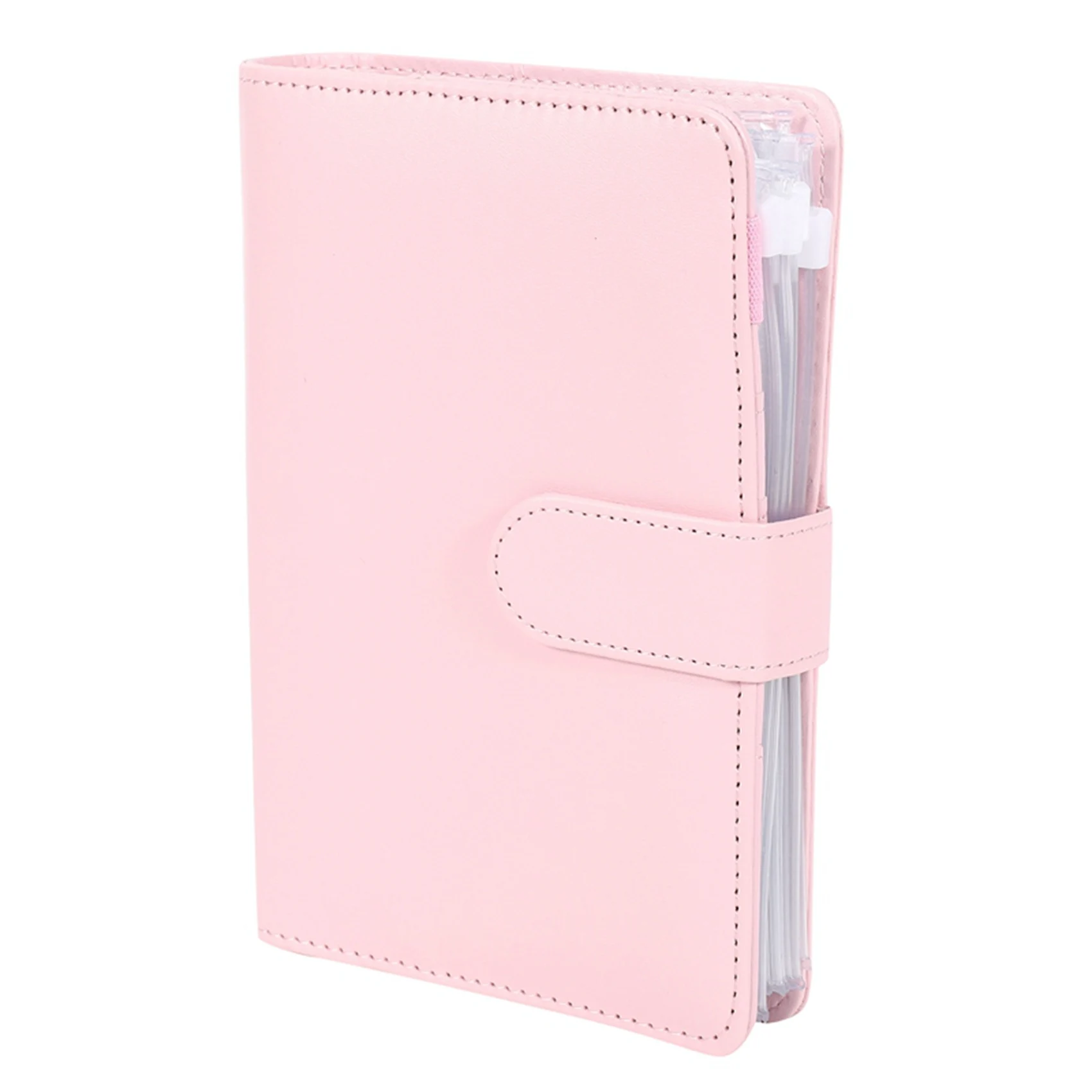 AP-14 Binder Bags A6 With Leather Binder Cover, 6 Rings Budget Binder With Cash Envelope, Money Saving Binder