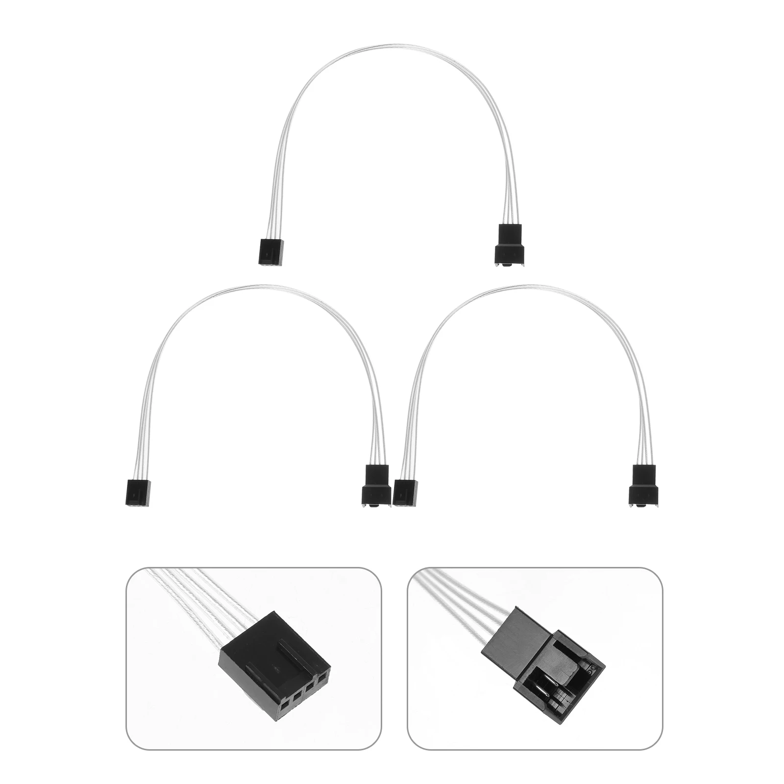 

3 pcs Cooling Fan Extension Cable 4-Pin Motherboard Power Adapter For Pc Pwm Atx Case High Precision Long Anti-Aging