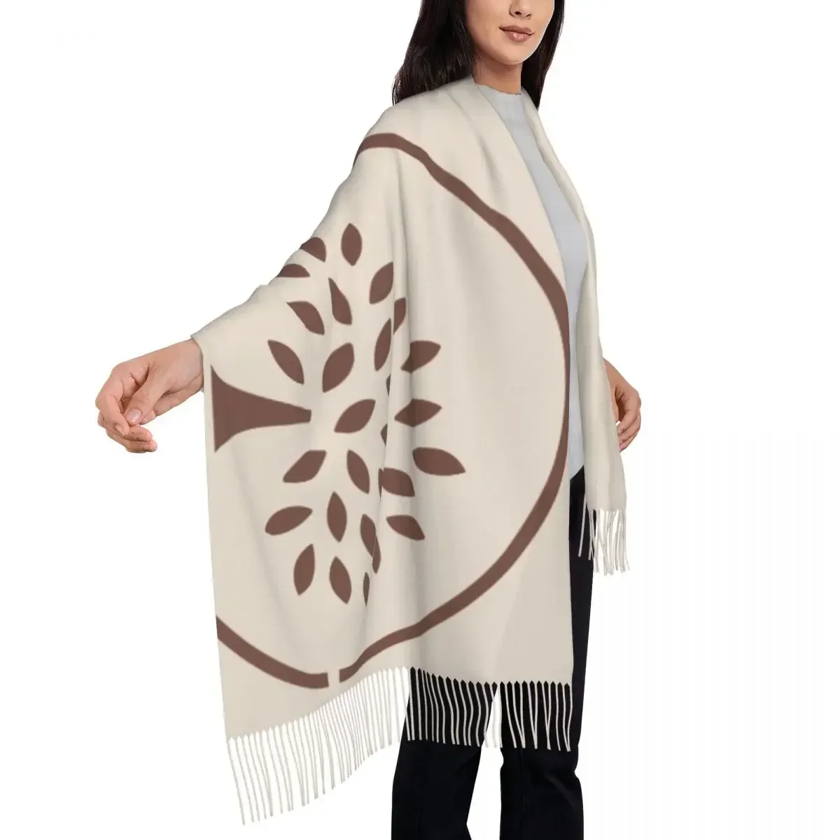 บทคัดย่อต้นไม้ K-Kates ผ้าพันคอแฟชั่น S-Spades อุ่น Shawl Wrap ยาวพู่ผ้าพันคอผู้หญิง Wraps ฤดูหนาวผ้าพันคอ