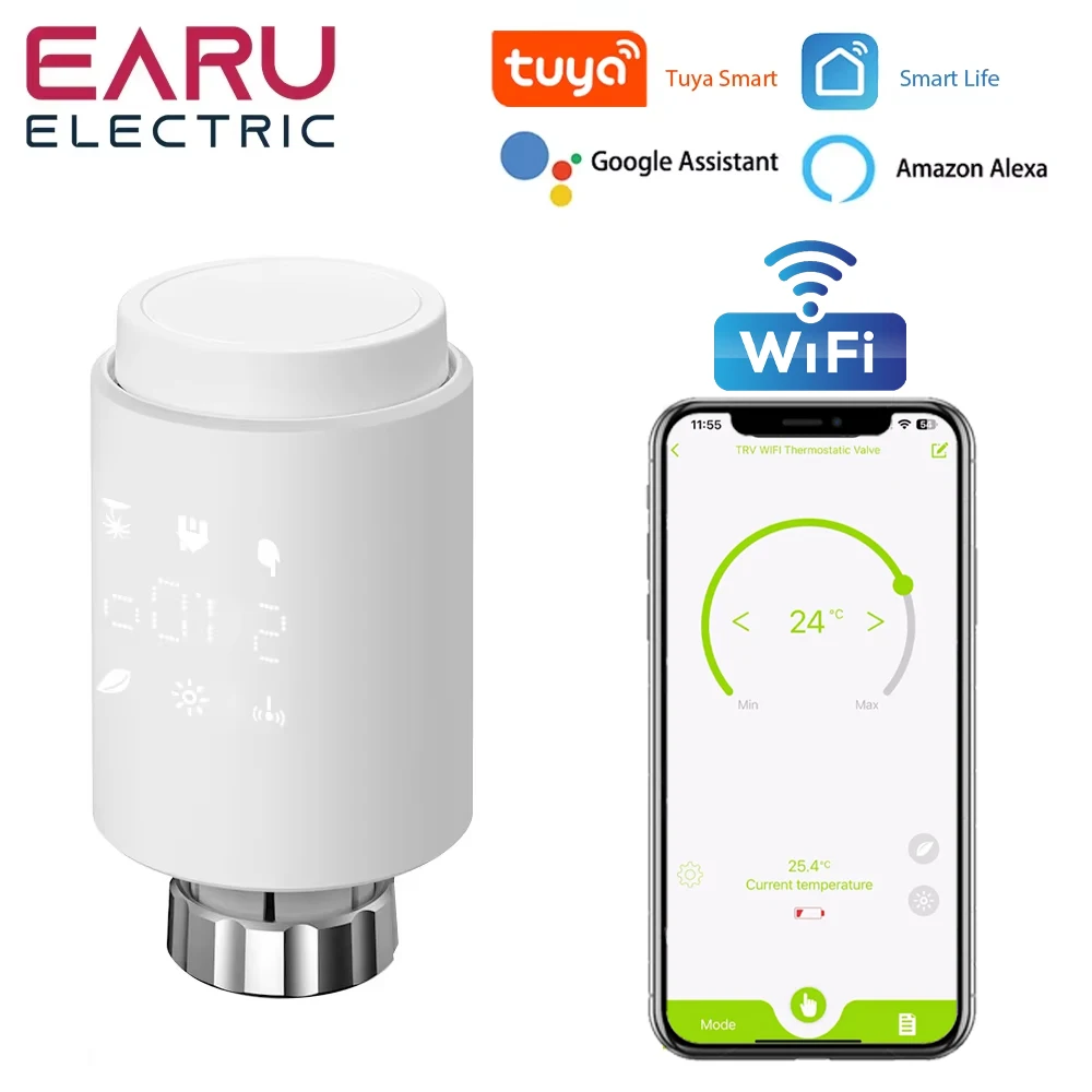 tuya wifi inteligente atuador do radiador trv programavel valvula termostatica do radiador app controlador de temperatura remoto suporte alexa 01