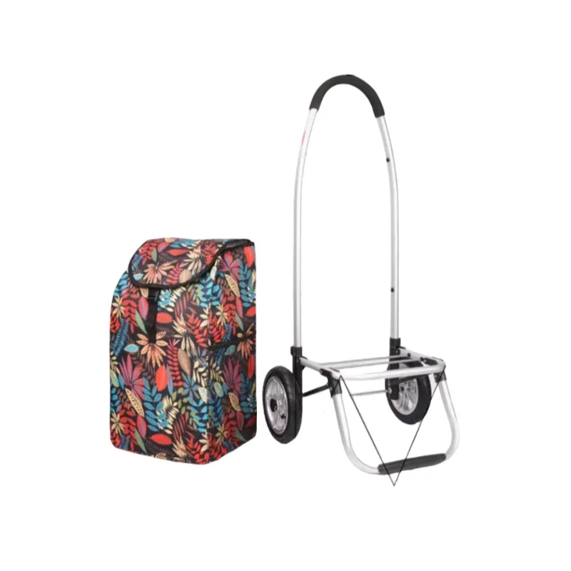 Elderly shopping cart  Hand cart Folding portable trailer Household light vegetable basket truck