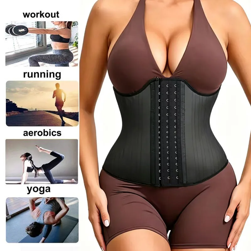 XXS Underbust Bustier Corset Latex Rubber Brace Fajas Colombianas Girdle Slimming Sheath Waist Trainer 25 Steel Bone Body Shaper - view 4