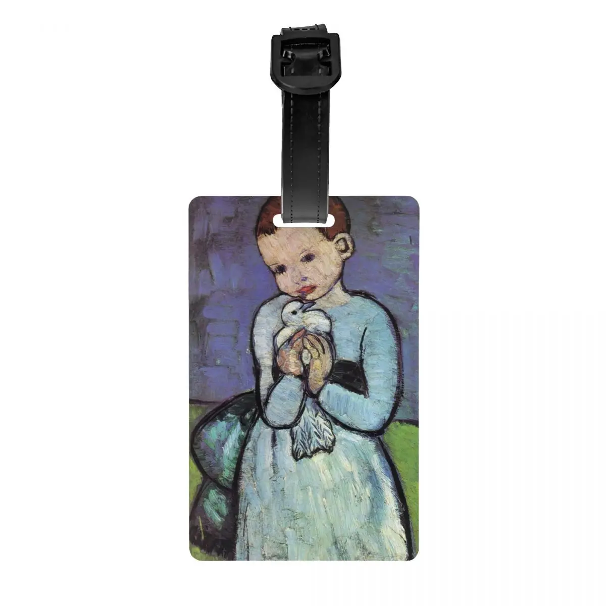 Custom Child Holding A Dove Luggage Tag Pablo Picasso Painting Suitcase Baggage Privacy Cover ID Label