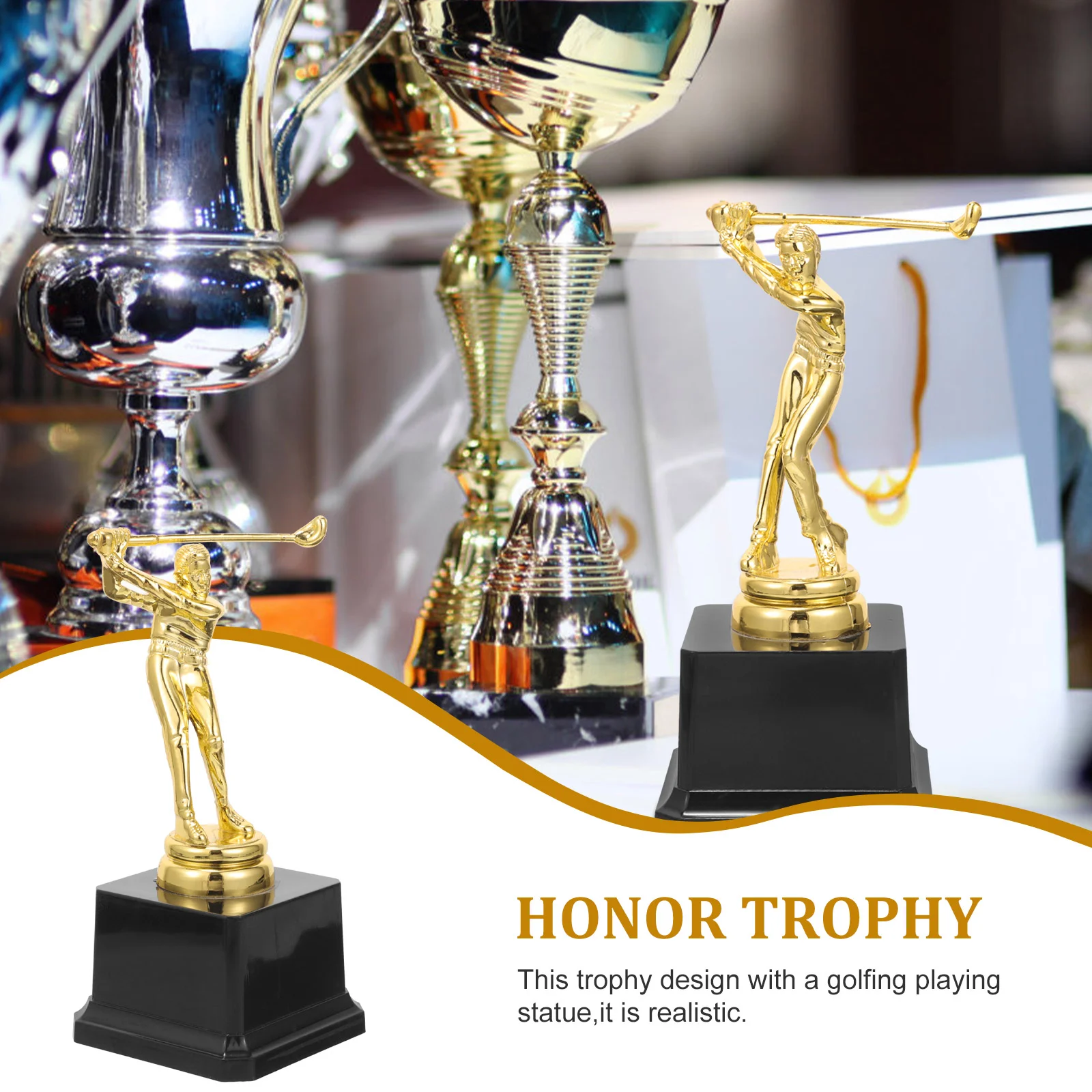 Bulk Kids Gifts Golf Trophy Gold Decor Dekoratives Modell für Sport Kindergartenkind