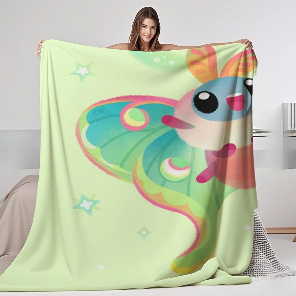 

Ethnic Tribal Seasonal Decor Flannel Bed Blanket Luna Moth Travel Blanket Bed Scarf Ultra-soft Touch Blankets For Office Workers