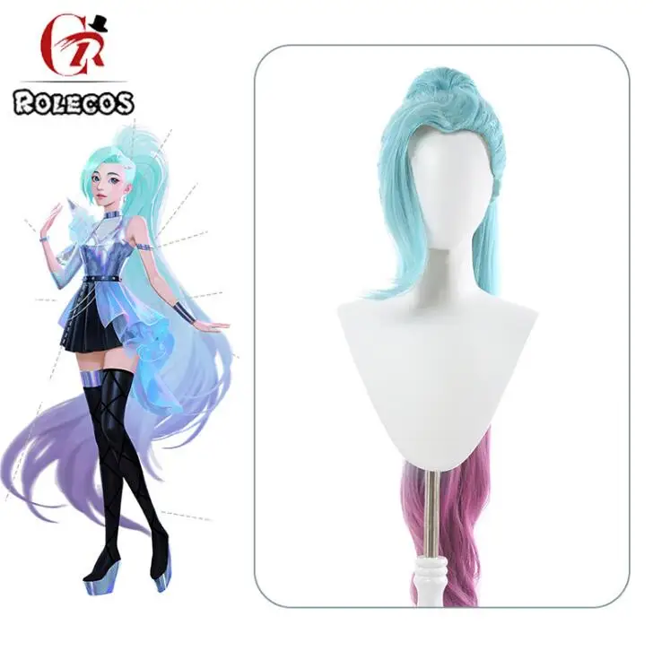 

Anime Game LOL Seraphine Cosplay Wigs LOL KDA Cosplay Seraphine Blue Purple Long Gradient Heat Resistant Hair Wig