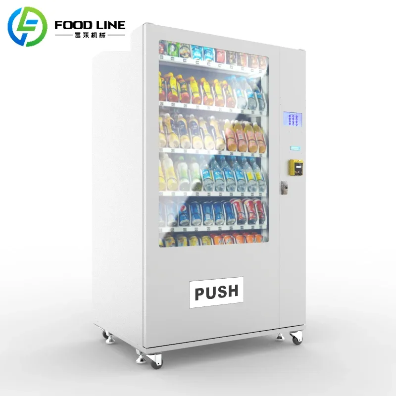 Unmanned Retail Snack Beverage Vending Machine Clear Window 110V for Airport Adopt Energy‑saving Refrigeration Compressor