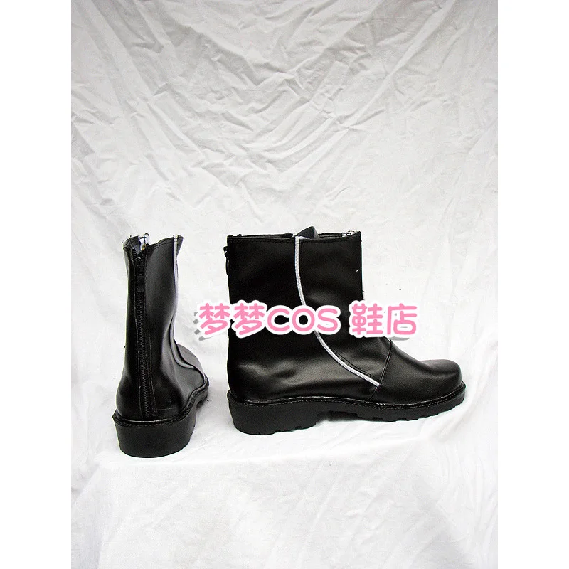 Anime Final Fantasy VII: Rebirth Cloud Strife Cosplay Shoes Black Short PU Leather Flat Sole Boots For Halloween Carnival