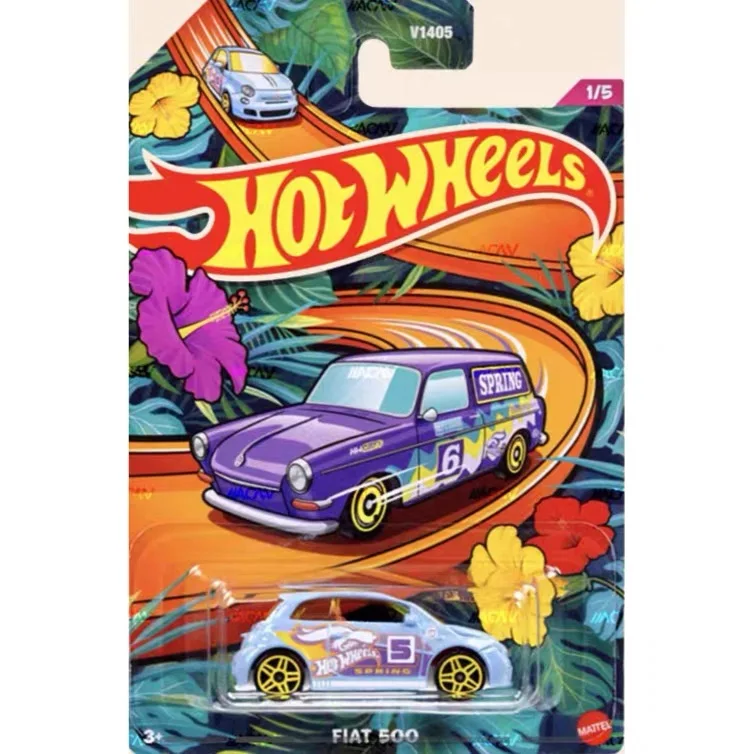 Original Hot Wheels Car Toy 1/64 Diecast Spring Series Fiat 500 Ford Escort Rs1600 Vehicle Model Toys for Boys Birthday Gift