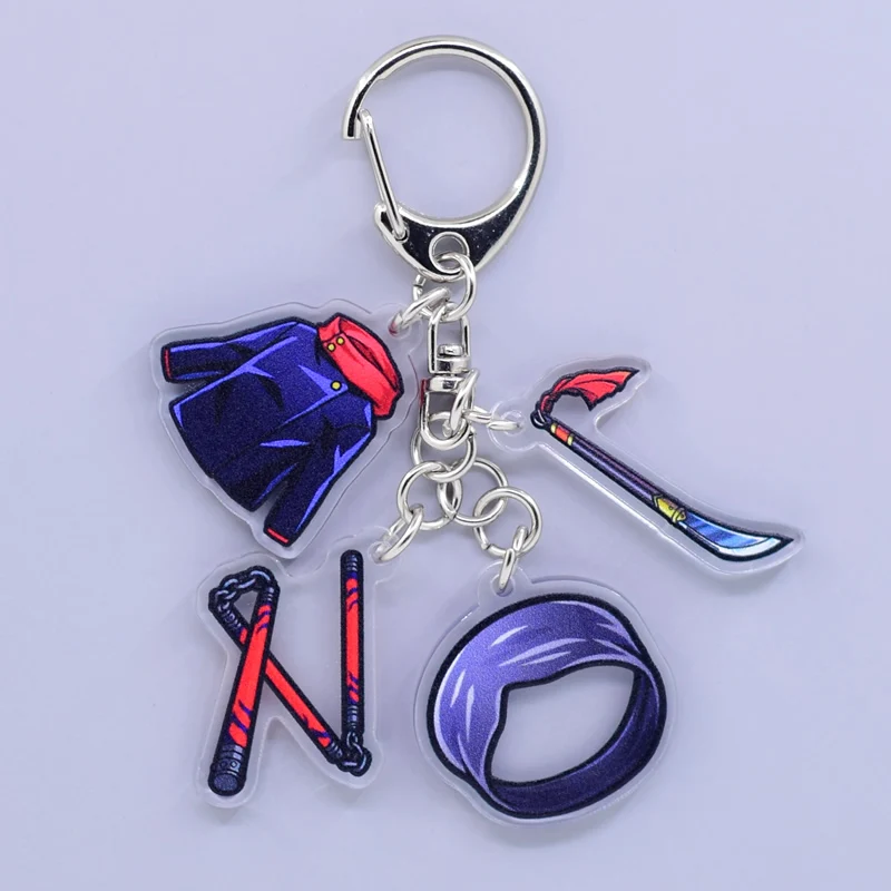 4 in 1 Game Anime Peripheral Keychain 10 Styles Arcylic Cartoon Figures Keyrings Kawaii Key Chain Accessories